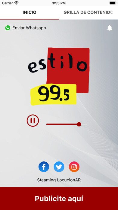 Emulate iPhone app FM Estilo 99.5 using MyAndroid