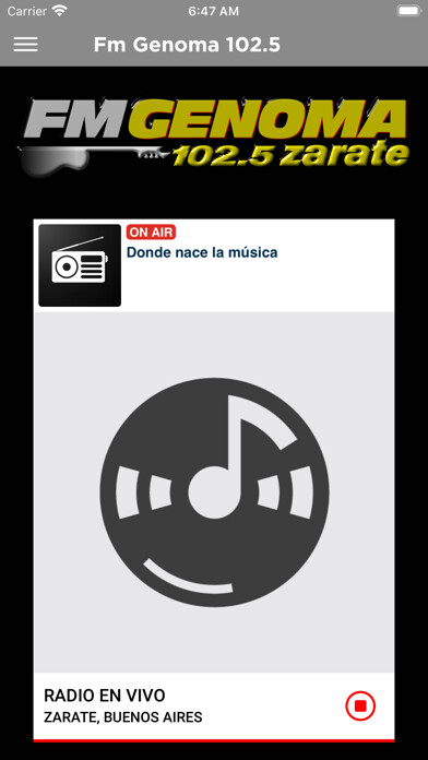 Emulate iPhone app FM Genoma 102.5 using MyAndroid