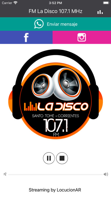 Emulate iPhone app FM La Disco 107.1 MHz using MyAndroid