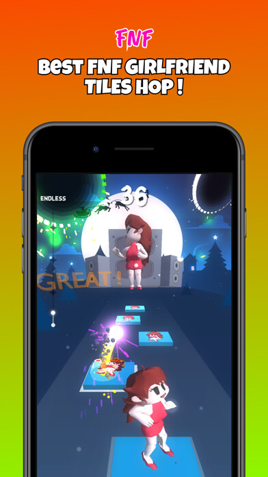 Emulate iPhone app FNF Girlfriend Tiles Hop Songs using MyAndroid