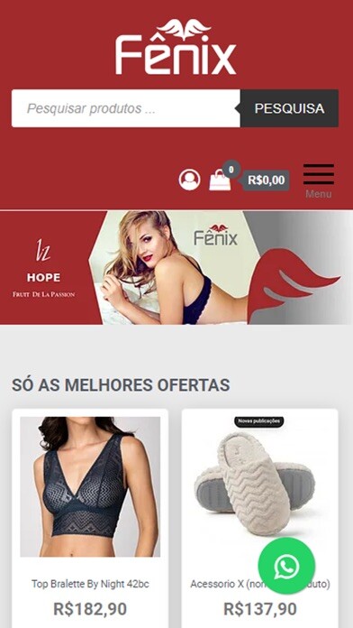 Emulate iPhone app Fênix Moda Íntima using MyAndroid Emulate iPhone app Fênix Moda Íntima using MyAndroid