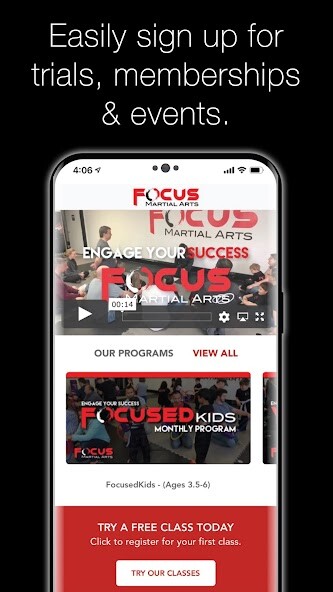 Emulate iPhone app Focus Martial Arts using MyAndroid