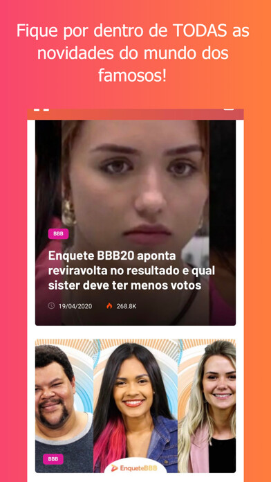 Emulate iPhone app Fofocando Blog using MyAndroid