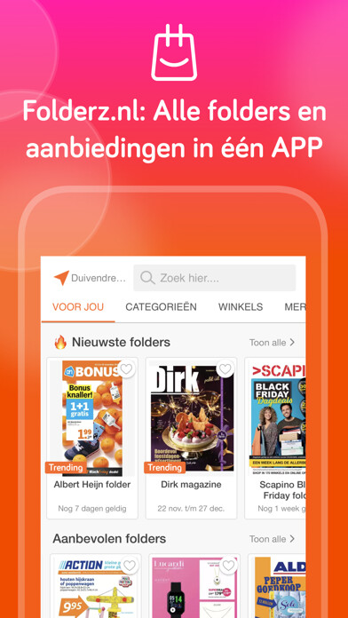 Emulate iPhone app Folderz.nl : alle aanbiedingen using MyAndroid