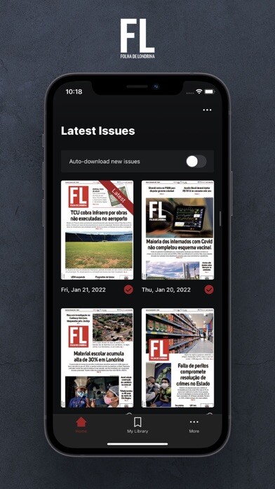 Emulate iPhone app Folha de Londrina Digital using MyAndroid