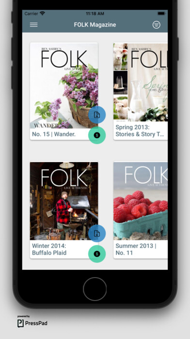 Emulate iPhone app FOLK Magazine using MyAndroid
