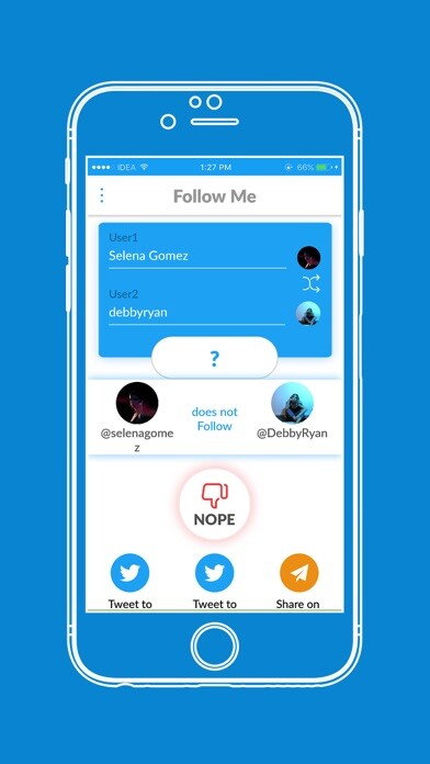 Emulate iPhone app Follow Me - Social followbacks using MyAndroid