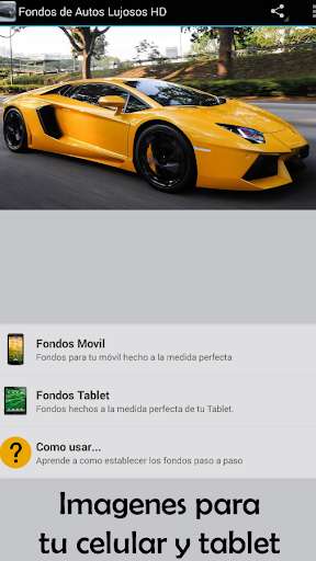 Run android online APK Fondos de Autos de Lujo HD from MyAndroid or emulate Fondos de Autos de Lujo HD using MyAndroid