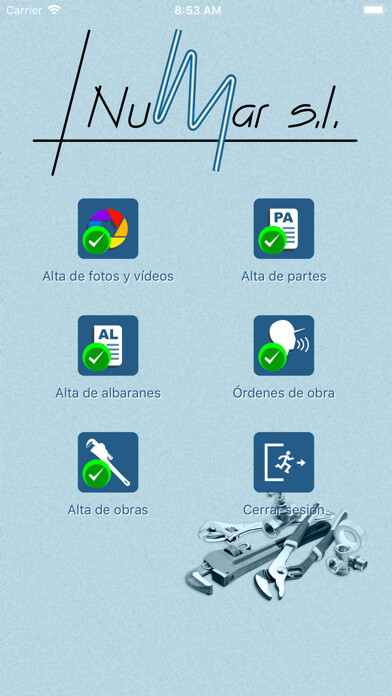 Emulate iPhone app Fontanería Numar using MyAndroid