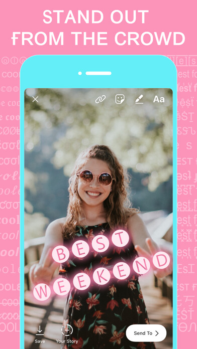 Emulate iPhone app Fontasia - Creative Fonts using MyAndroid