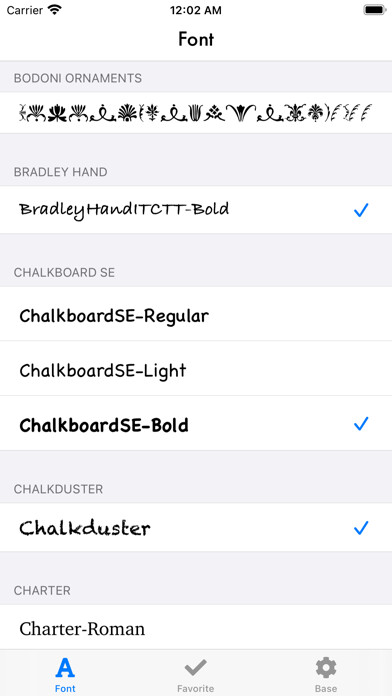 Emulate iPhone app FontCheck using MyAndroid