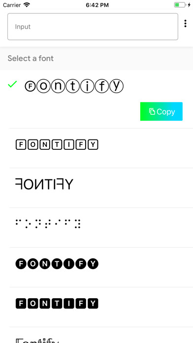 Emulate iPhone app Fontify - Fonts for Instagram using MyAndroid
