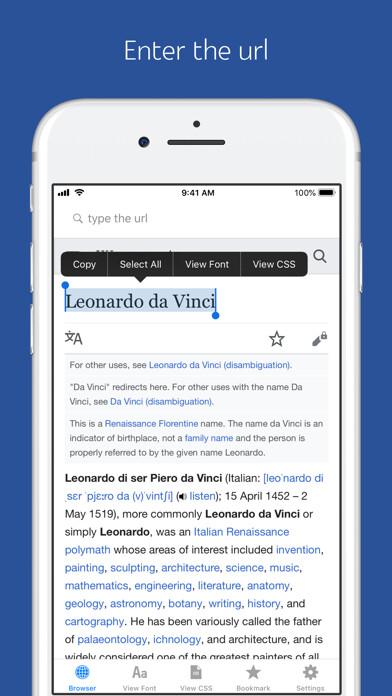 Emulate iPhone app Font Inspector - find fonts using MyAndroid