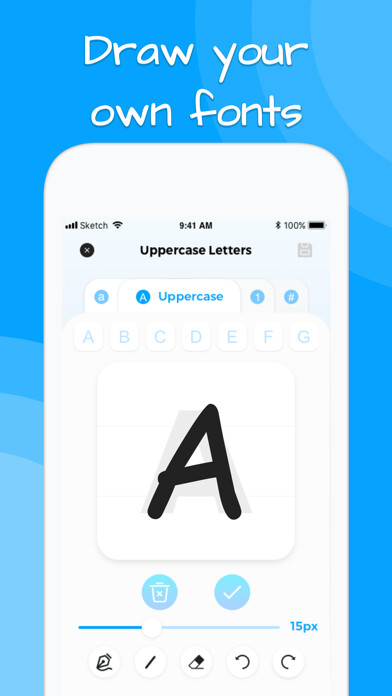 Emulate iPhone app Font Master: Handwriting using MyAndroid