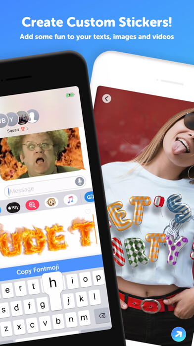 Emulate iPhone app Fontmoji - 3D & Color Fonts using MyAndroid