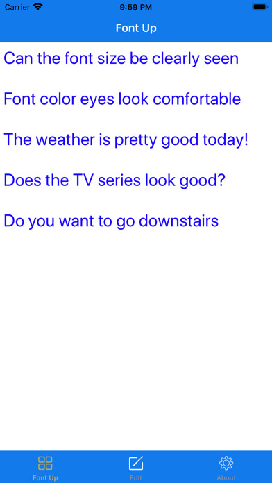 Emulate iPhone app Font Up using MyAndroid Emulate iPhone app Font Up using MyAndroid