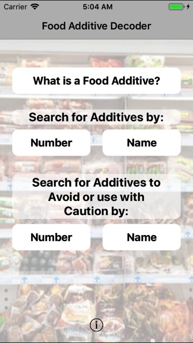 Emulate iPhone app Food Additives - Australia using MyAndroid