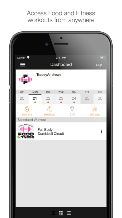 Emulate iPhone app Food and Fitness App using MyAndroid