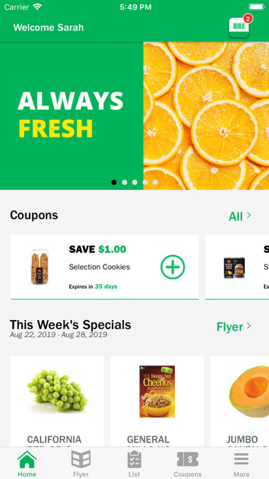 Emulate iPhone app Food Basics using MyAndroid