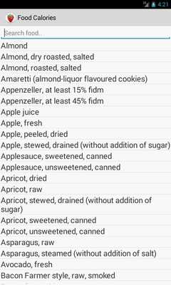 Emulate Android APK Food Calories Emulate Android APK Food Calories