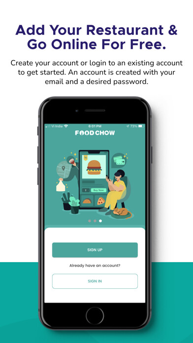 Emulate iPhone app FoodChow Restaurant Management using MyAndroid
