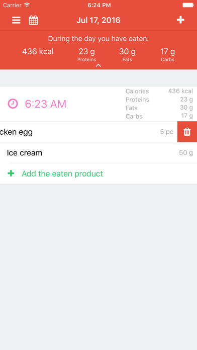 Emulate iPhone app FoodDiary - Сalorie calculator using MyAndroid Emulate iPhone app FoodDiary - Сalorie calculator using MyAndroid