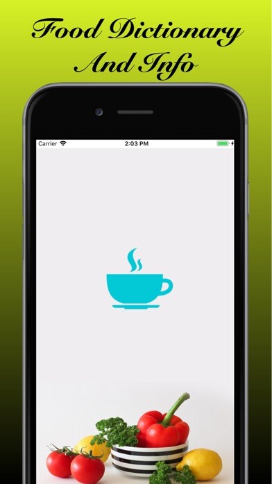 Emulate iPhone app Food Dictionary And Info using MyAndroid