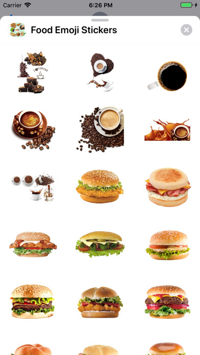 Emulate iPhone app Food Emoji Stickers using MyAndroid