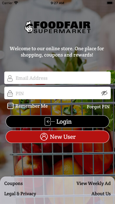Emulate iPhone app Food Fair Supermarket Rewards using MyAndroid