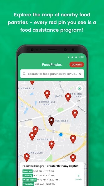 Emulate iPhone app FoodFinder - Fighting Hunger using MyAndroid Emulate iPhone app FoodFinder - Fighting Hunger using MyAndroid