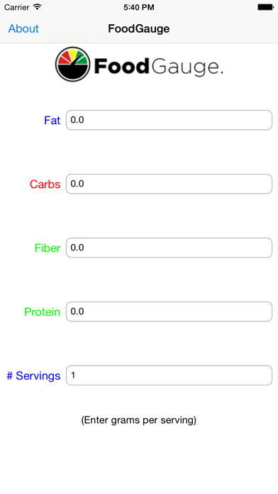 Emulate iPhone app Foodgauge using MyAndroid