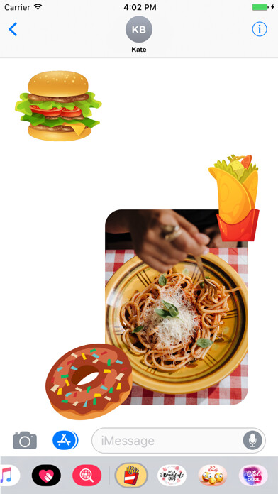 Emulate iPhone app Foodie Food Stickers using MyAndroid