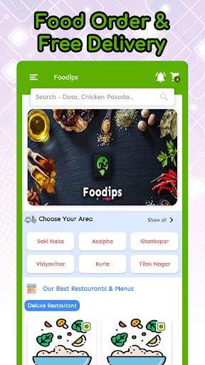 Run android online APK Foodips Food Order & Free Delivery from MyAndroid or emulate Foodips Food Order & Free Delivery using MyAndroid