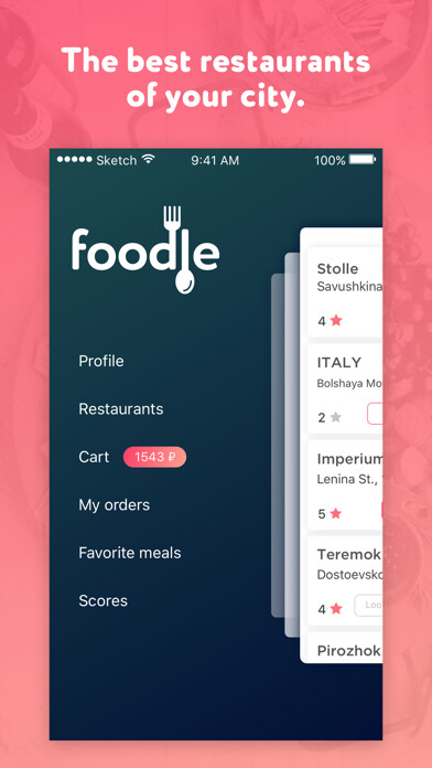 Emulate iPhone app Foodle: Delivery&preordering using MyAndroid