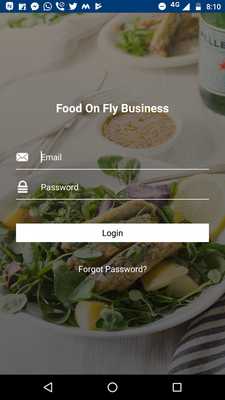 Emulate Android APK Food On Fly Business App