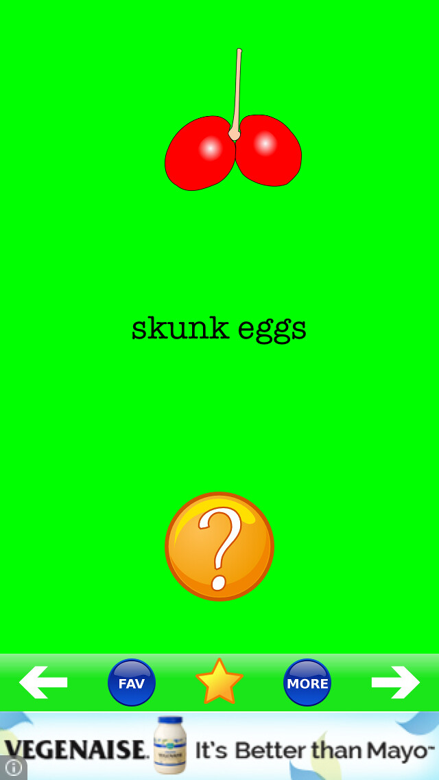 Emulate iPhone app Food Slang Dictionary 500 FREE! New Urban Slangs and Funny Foods Words! using MyAndroid