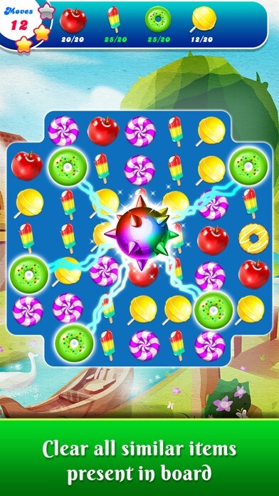 Emulate iPhone app Food Splash : Match 3 game using MyAndroid
