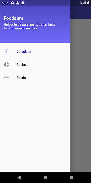 Run android online APK Foodsum - Recipe Nutrition Facts Calculator from MyAndroid or emulate Foodsum - Recipe Nutrition Facts Calculator using MyAndroid