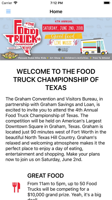 Emulate iPhone app Food Truck Championship, Texas using MyAndroid
