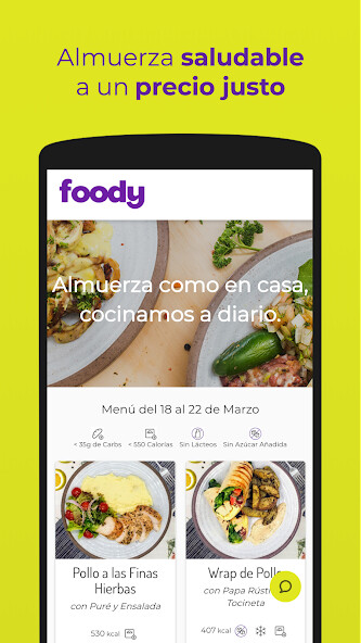 Run android online APK Foody - Comida rica y saludable a domicilio from MyAndroid or emulate Foody - Comida rica y saludable a domicilio using MyAndroid