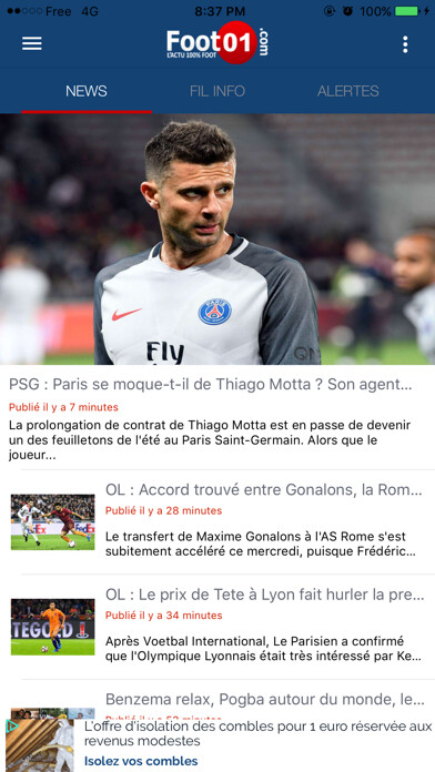 Emulate iPhone app Foot01 using MyAndroid