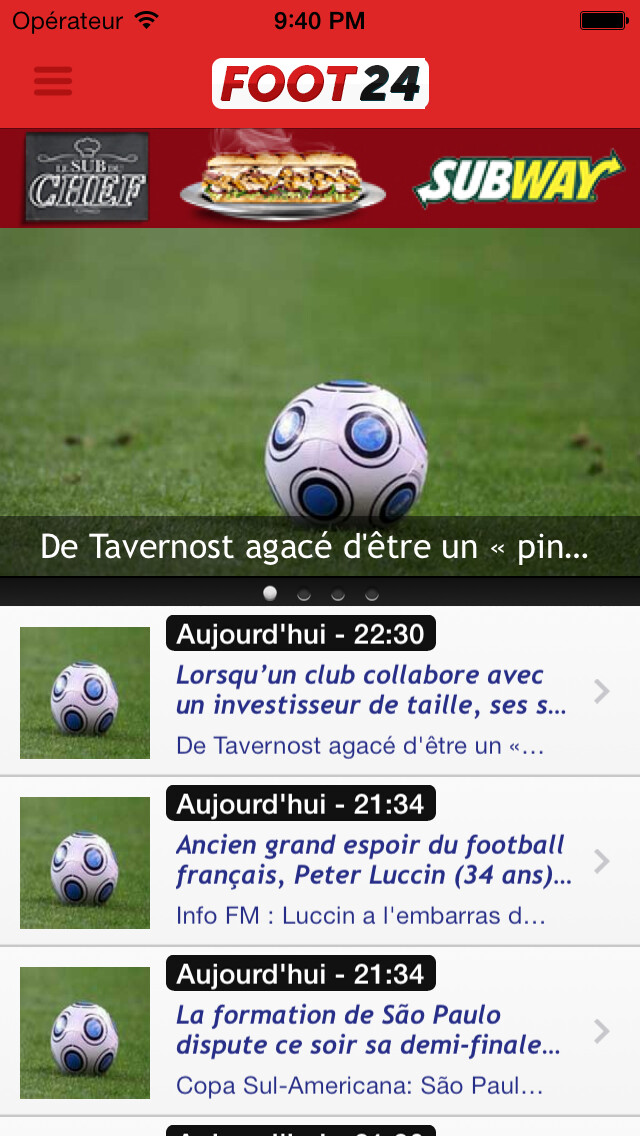 Emulate iPhone app Foot 24: Actu foot, Mercato, Résultats using MyAndroid