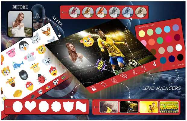 Emulate Android APK Football Game photo editor with Brazil Players