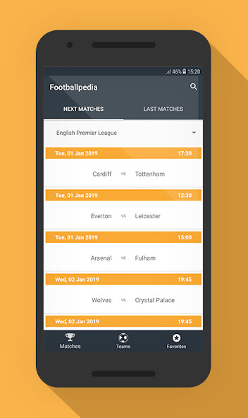 Run android online APK Footballpedia - Football Schedule, Score  Stats from MyAndroid or emulate Footballpedia - Football Schedule, Score  Stats using MyAndroid