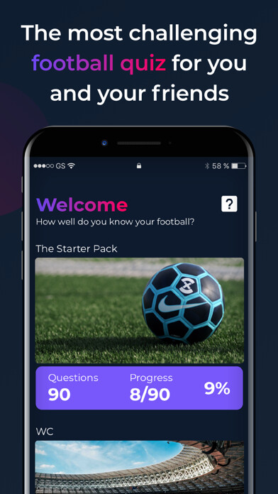Emulate iPhone app Football Quiz - Who Am I? using MyAndroid