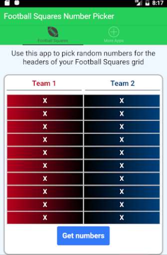 Emulate Android APK Football Squares Number Picker Emulate Android APK Football Squares Number Picker