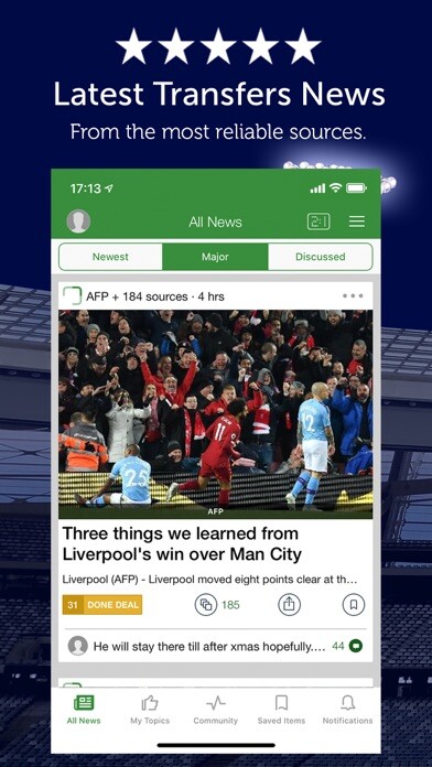 Emulate iPhone app Football Transfer & Rumours using MyAndroid