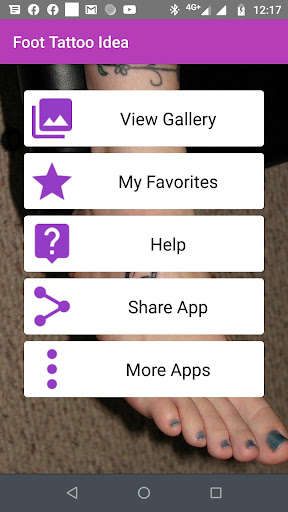 Run android online APK Foot Tattoo Idea Gallery from MyAndroid or emulate Foot Tattoo Idea Gallery using MyAndroid