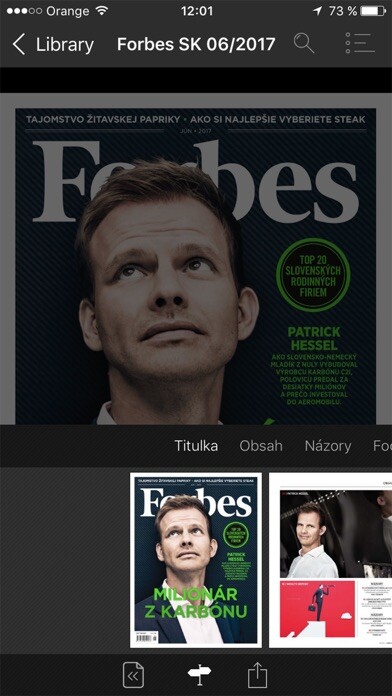 Emulate iPhone app Forbes Slovensko using MyAndroid