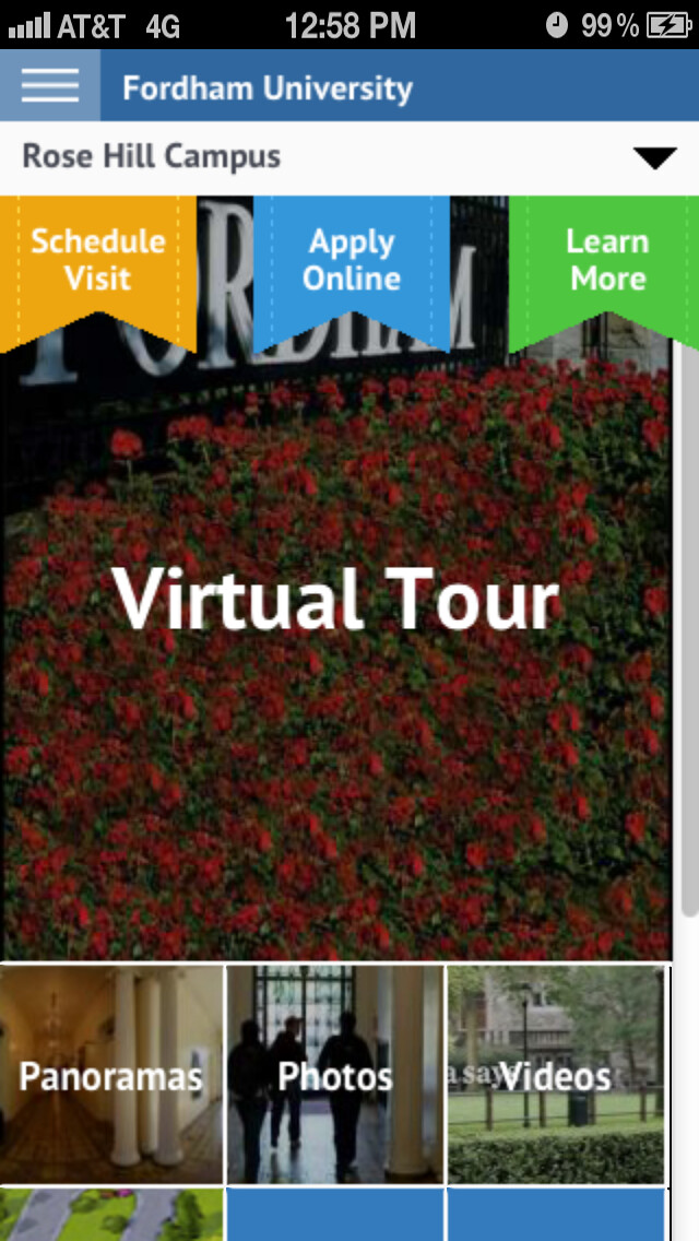 Emulate iPhone app Fordham University using MyAndroid